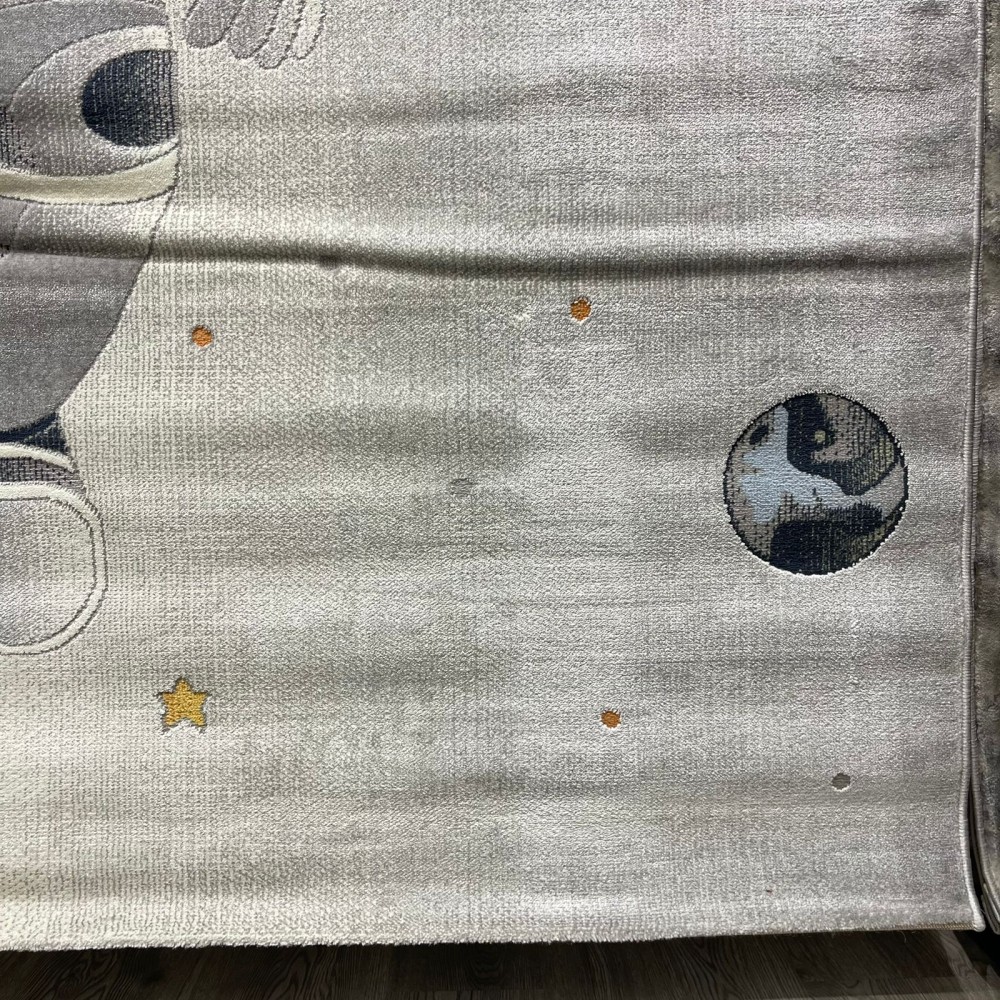 سجاد تركي اطفال كيدز 40683A اللون ابيض رصاصي فاتح مقاس 80*150