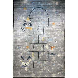 سجاد تركي اطفال كيدز 40684A اللون ابيض رصاصي فاتح مقاس 300*400