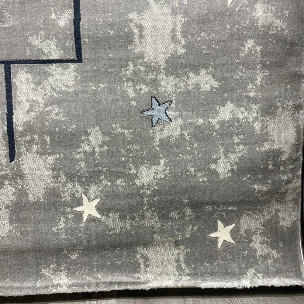 سجاد تركي اطفال كيدز 40684A اللون ابيض رصاصي فاتح مقاس 300*400