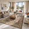 سجاد بوهيمي نوفكس تركي  H7475A بني مقاس 400*500 سم