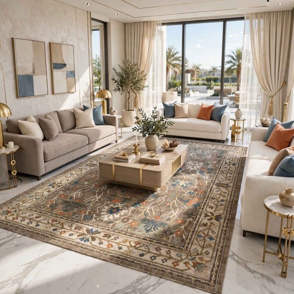 سجاد بوهيمي نوفكس تركي  H7475A بني مقاس 400*500 سم