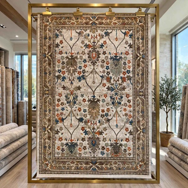 سجاد بوهيمي نوفكس تركي  H7475A كريم مقاس 100*200 سم