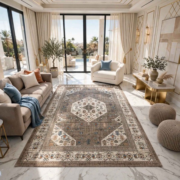 سجاد بوهيمي نوفكس تركي  H7476A بني مقاس 300*500 سم