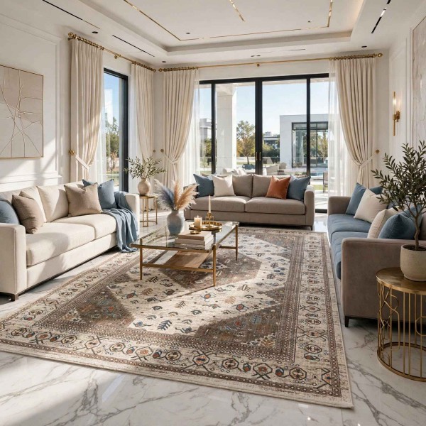 Turkish Bohemian NOVEX Rug H7476A cream Size 400*500