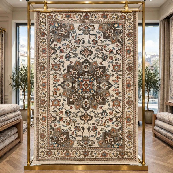 سجاد بوهيمي نوفكس تركي  H7479A كريم مقاس 100*200 سم