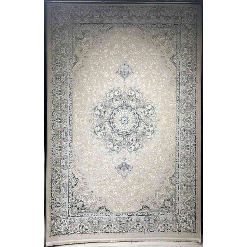 Turkish rug Iranian lux 9024H sky blue color size 250*350