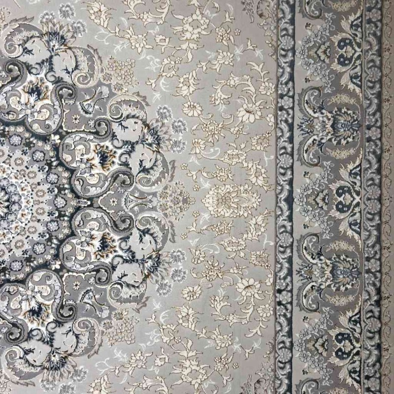 Turkish rug Iranian lux 9024H sky blue color size 250*350