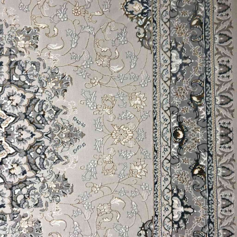 Turkish rug Iranian lux 9054H sky blue color size 100*200