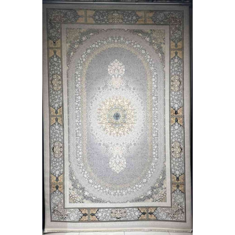 Turkish rug Iranian lux 6758h sky golden color size 50*80