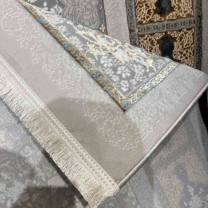 Turkish rug Iranian lux 6758h sky golden color size 50*80