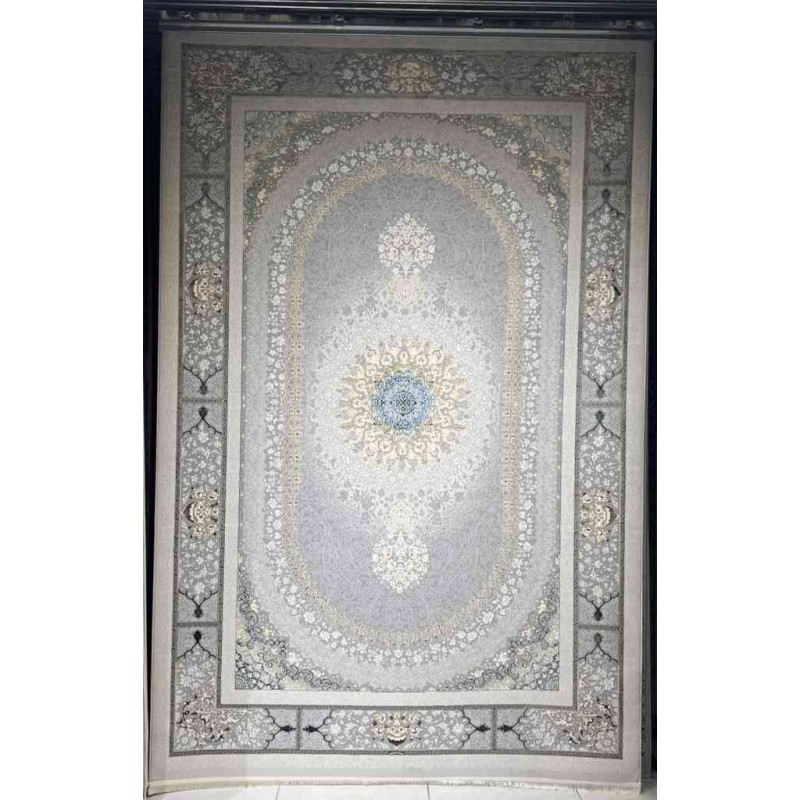Turkish rug Iranian lux 6758H sky blue color size 300*500