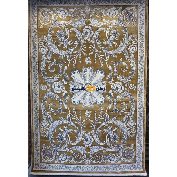 سجاد تركي الفاخر نقش فرنسي 34202A لون ذهبي مقاس 150*220