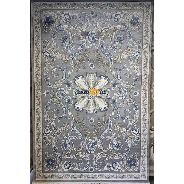 Luxury Turkish rug French pattern 34202A sky gray color size 100*300