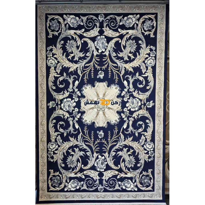 Luxury Turkish rug French pattern 34202A sky navy color size 80*150