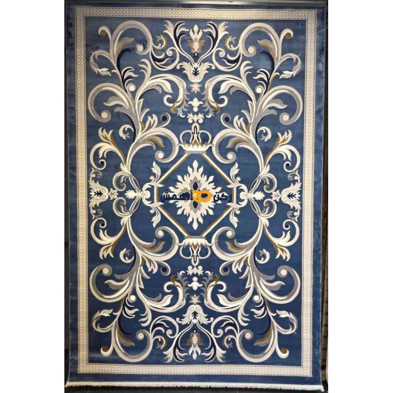 Luxury Turkish rug French pattern 40642A sky blue color size 80*150