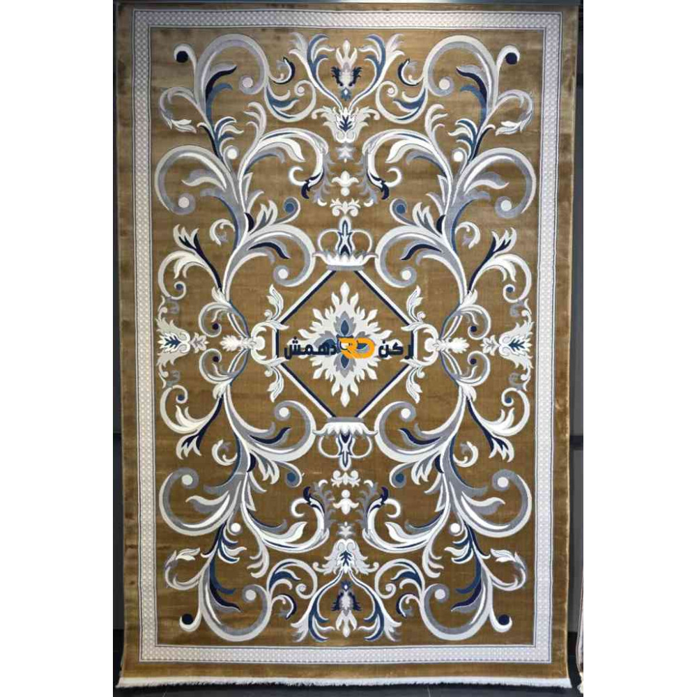 سجاد تركي الفاخر نقش فرنسي 40642A لون ذهبي مقاس 100*200