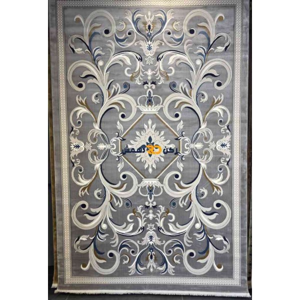 Luxury Turkish rug French pattern 40642A sky gray color size 150*220