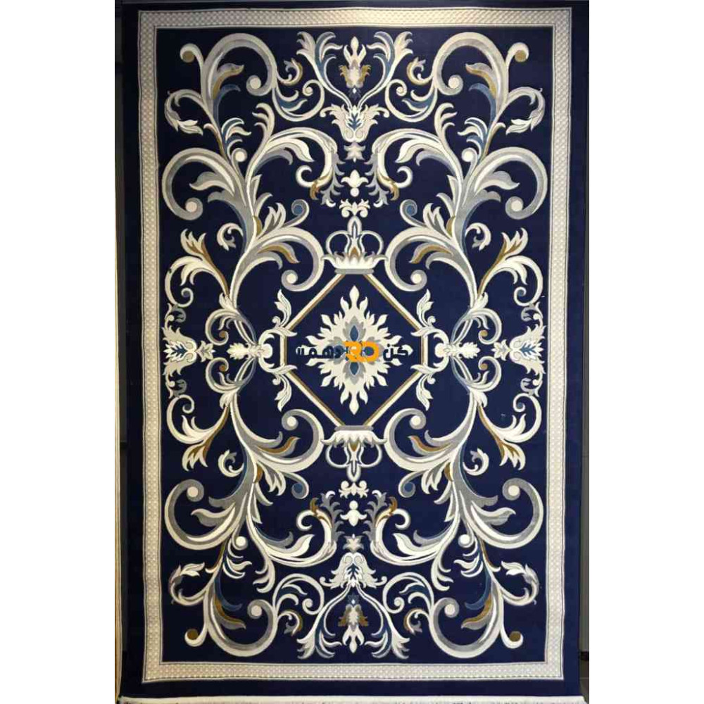 سجاد تركي الفاخر نقش فرنسي 40642A لون كحلي مقاس 80*150