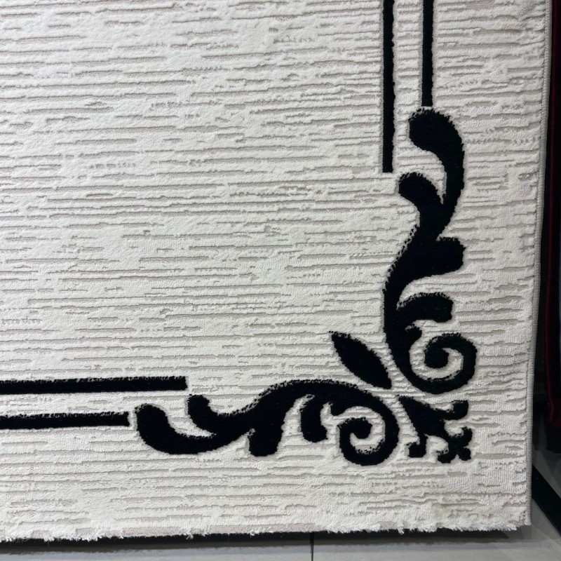سجاد تركي اطار برواز 9185A اسود مقاس 150*220