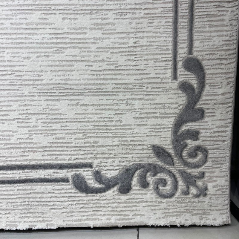 سجاد تركي اطار برواز 9185A رصاصي مقاس 150*220
