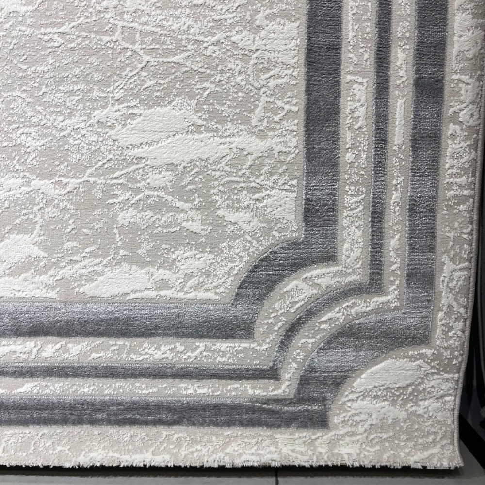 سجاد تركي اطار برواز 9225A رصاصي مقاس 150*220 سجاد تركي اطار برواز 9225A رصاصي مقاس 150*220