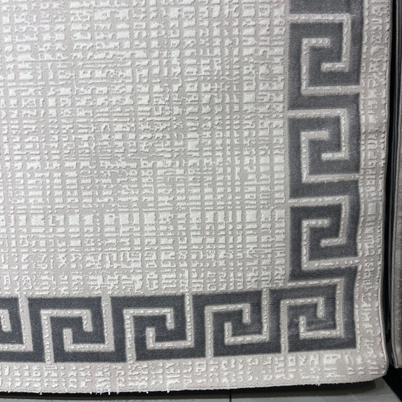 سجاد تركي اطار برواز 9228A رصاصي مقاس 150*220