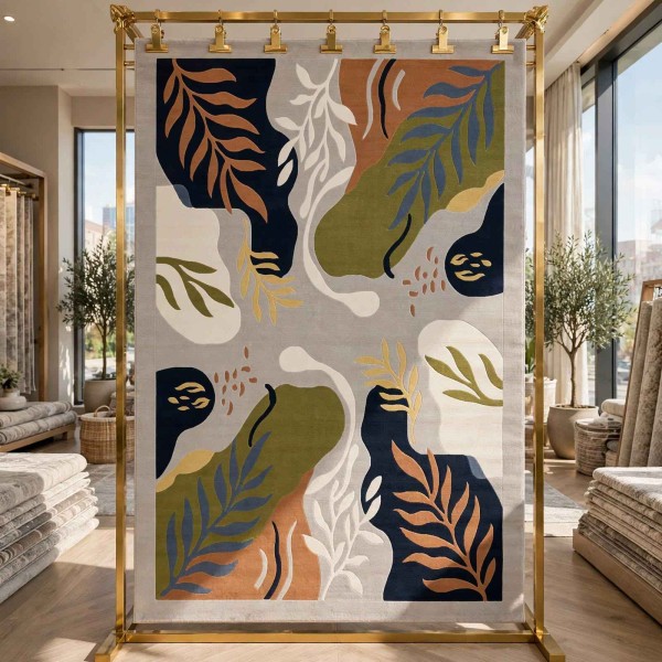 BRILLIANT Turkish Rug Korean 9988A SILVER CREAM - 300x400 cm Large Majlis Carpet