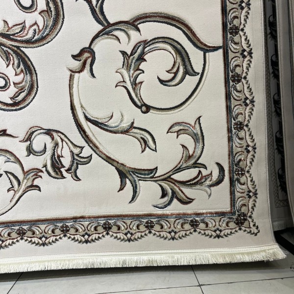 Turkish carpet Elaf 9104A cream poly size 100*300