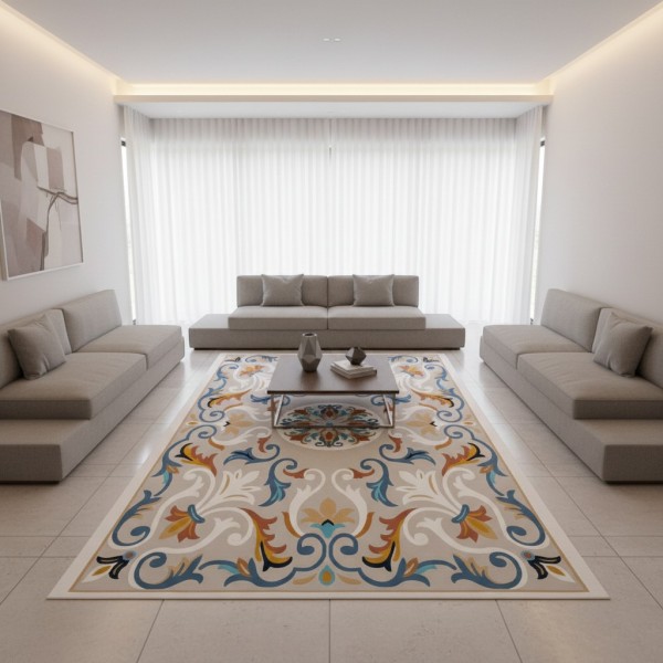 khojandi Turkish Carpet A176A Beige Size 250*350