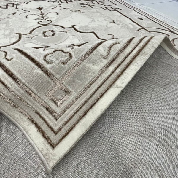 Turkish Lavender Rug 9851A Sky BROWN Size 50*80