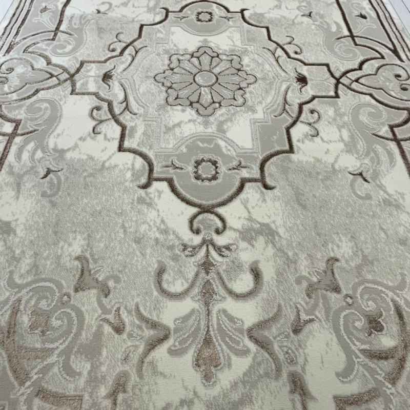 Turkish Lavender Rug 9851A Sky BROWN Size 80*150