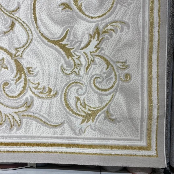 Turkish Lavender Rug 9854A Sky golden Size 250*350