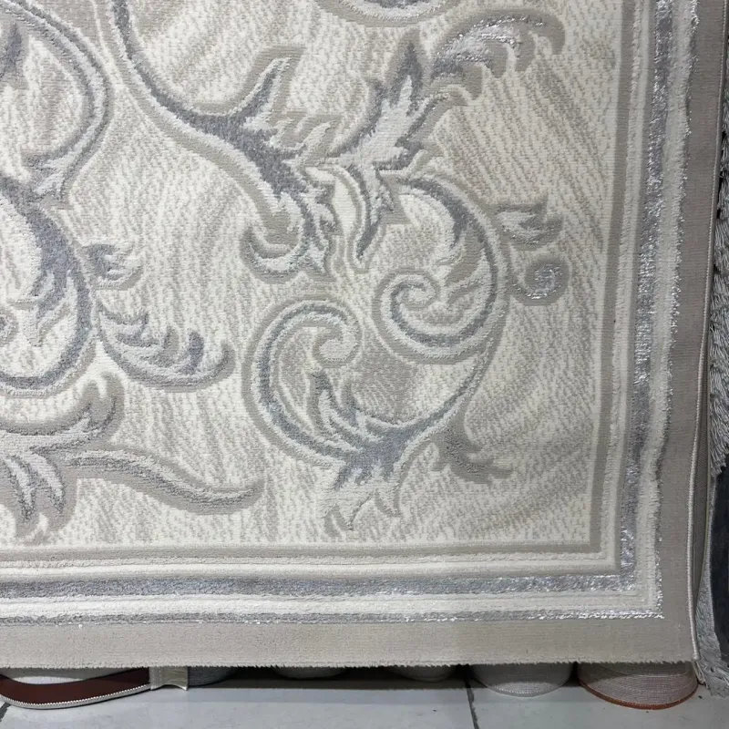 Turkish Lavender Rug 9854A Sky gray Size 50*80