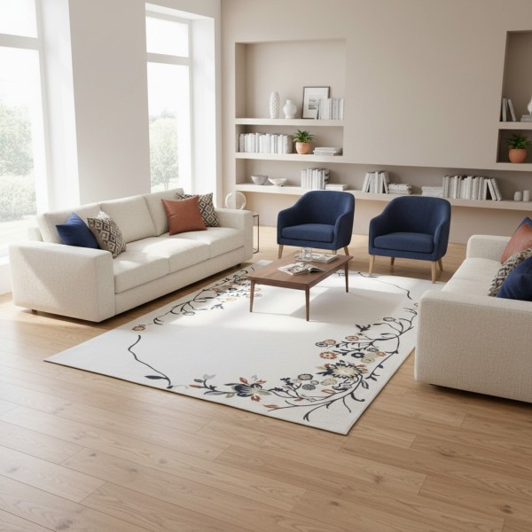 سجاد نخبة تركي A139A كريم انتراسيت مقاس 250*350