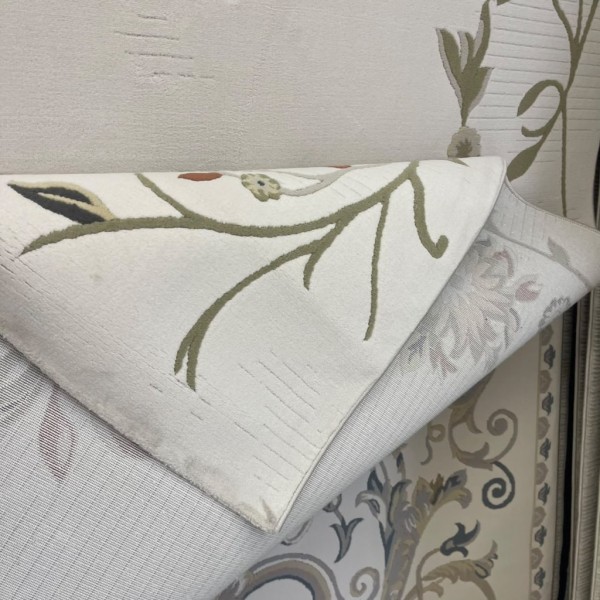 NUKHBA Turkish Carpet A139A CREAM GREEN Size 100*200