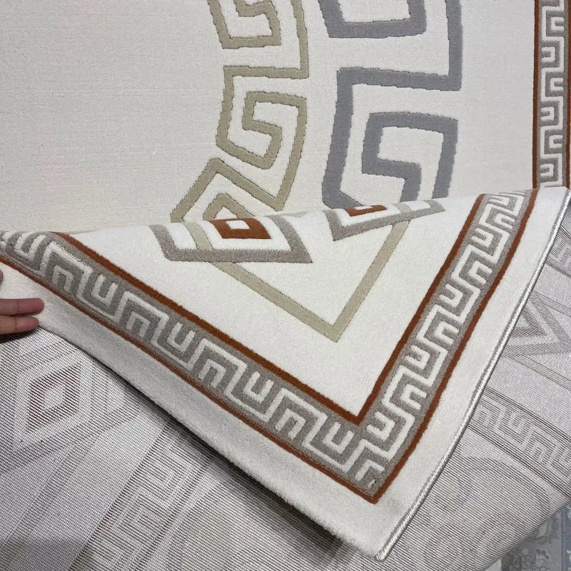 سجاد تركي مودرن العشراء 9660A بيج فاتح مقاس 80*150
