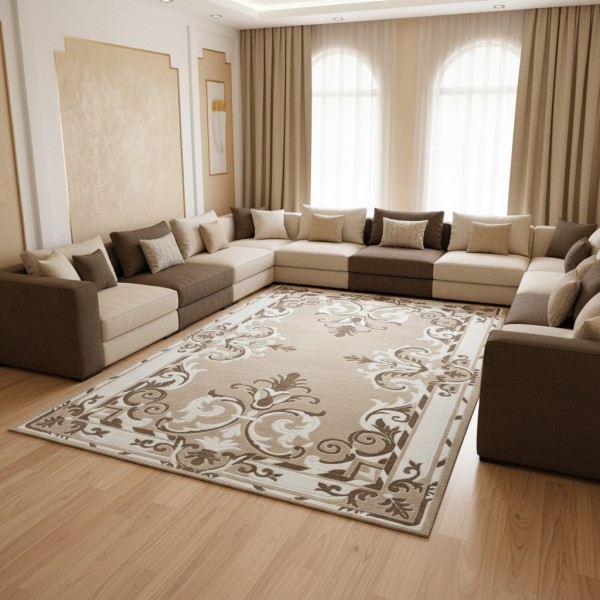 سجاد بانوراما تركي 0L312C كريم مقاس 150*220