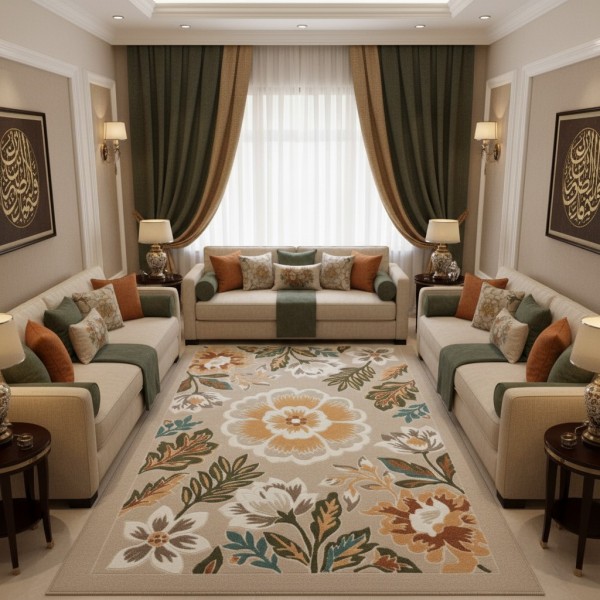 سجاد بانوراما تركي 0L327C كريم مقاس 200*300