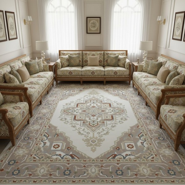 Super Golden Turkish Carpet 9962A Beige Size 50*80