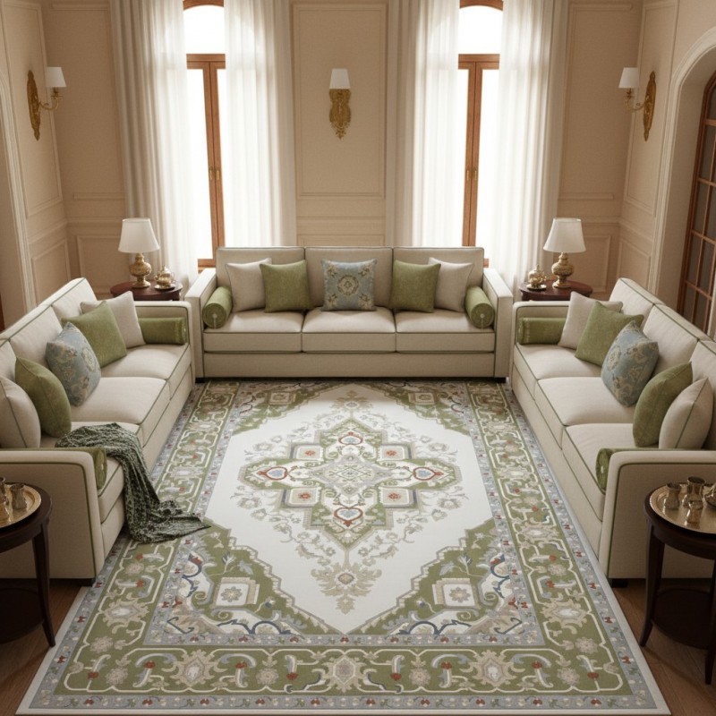 Super Golden Turkish Carpet 9962A GREEN Size 50*80