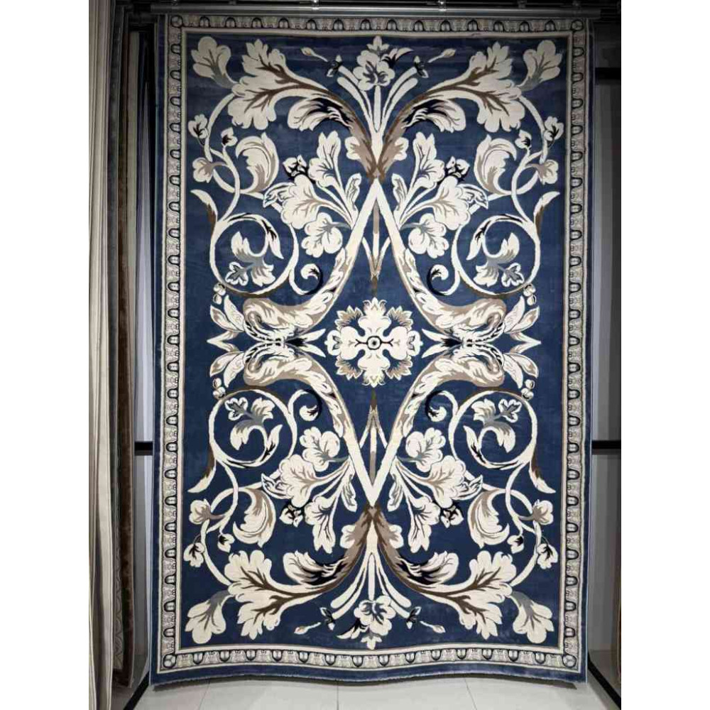 سجاد تركي ياسمين نقش فرنسي 9050A سماوي مقاس 80*150