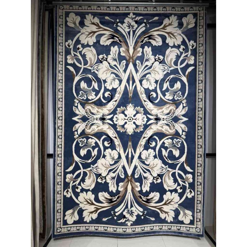 Turkish Jasmine Rug French Pattern 9050A, Blue Size 150*220