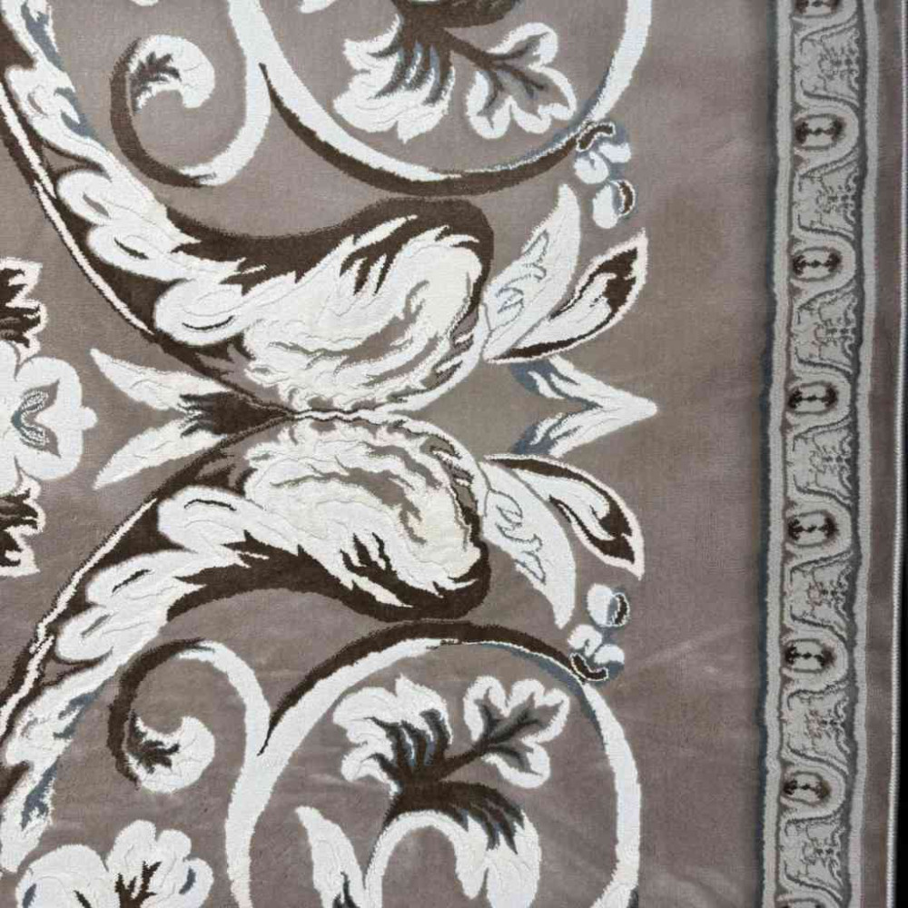 سجاد تركي ياسمين نقش فرنسي 9050A بيج غامق مقاس 80*150