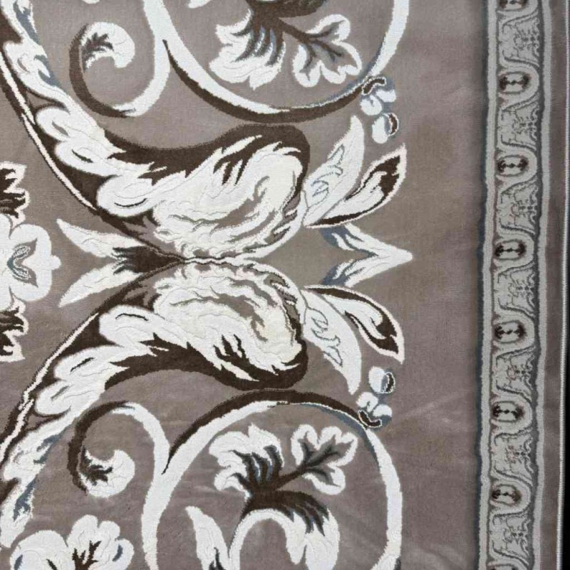 Turkish Jasmine Rug French Pattern 9050A, Dark Beige Size 80*150