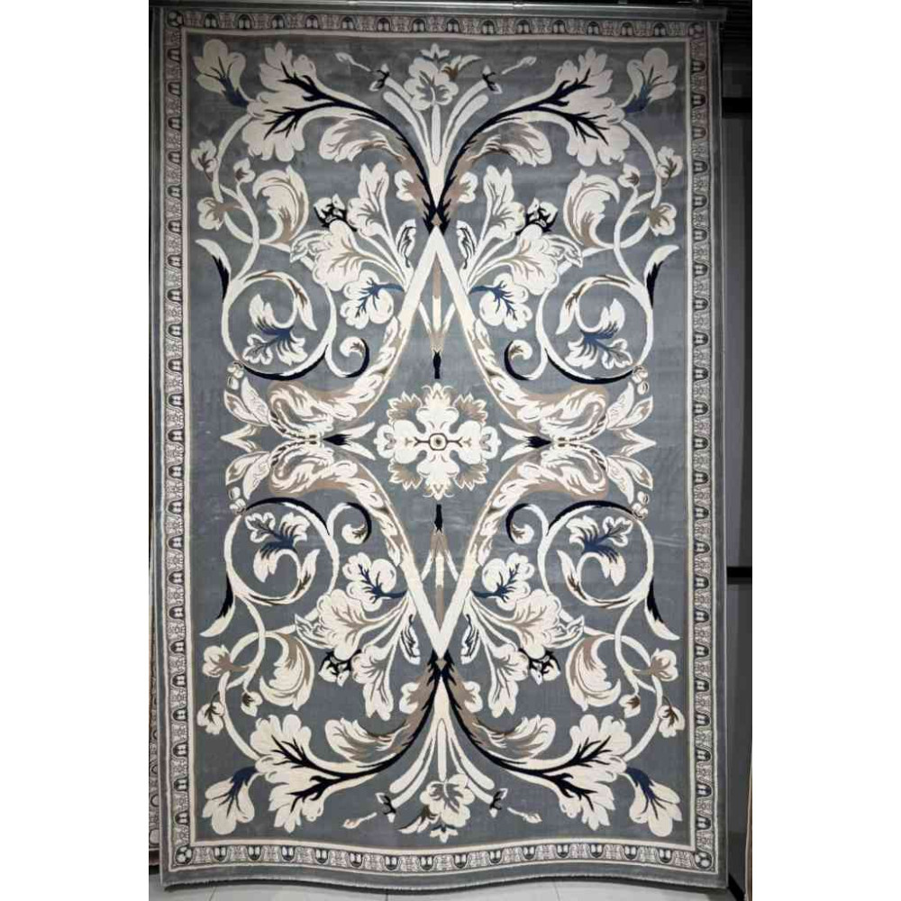 سجاد تركي ياسمين نقش فرنسي 9050A رصاصي مقاس 400*500