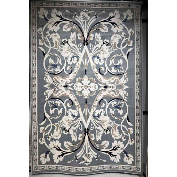 سجاد تركي ياسمين نقش فرنسي 9050A رصاصي مقاس 300*400