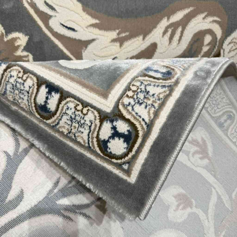 سجاد تركي ياسمين نقش فرنسي 9050A رصاصي مقاس 400*500