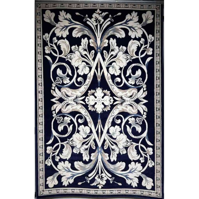سجاد تركي ياسمين نقش فرنسي 9050A كحلي مقاس 250*350