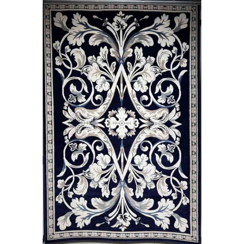 Turkish Jasmine Rug French Pattern 9050A navy Size 80*150