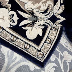 سجاد تركي ياسمين نقش فرنسي 9050A كحلي مقاس 80*150